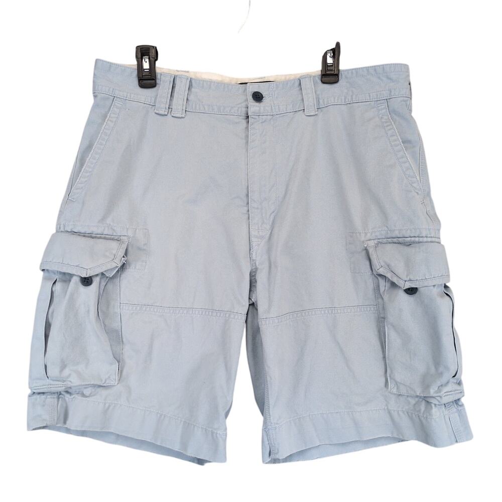 Vtg Polo Ralph Lauren Men's 38x10 Cargo Shorts Light Blue Y2K Preppy Outdoors‎